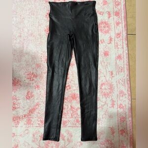 SPANX Black Pleather Shaping Leggings